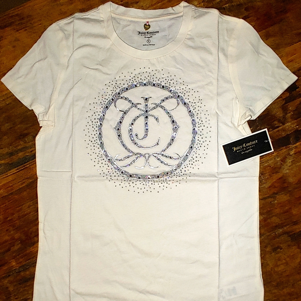 Rhinestone JC Monogram Short Sleeve Tee